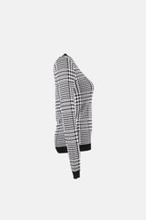 Balmain Monokrom Desenli Kazak Siyah Beyaz - 36